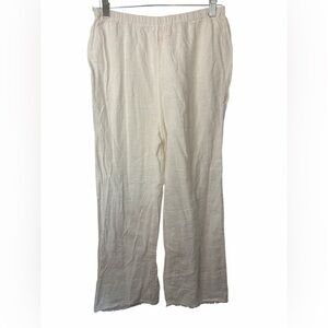 Xhiliration Lightweight White Cotton Wide Leg Pants